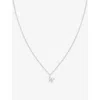 Astrid & Miyu Initial W Rhodium-plated Recycled Sterling-silver And Cubic Zirconia Pendant Necklace In Rhodium