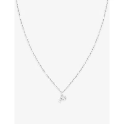 Astrid & Miyu Initial X Rhodium-plated Recycled Sterling-silver And Cubic Zirconia Pendant Necklace