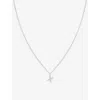 Astrid & Miyu Initial X Rhodium-plated Recycled Sterling-silver And Cubic Zirconia Pendant Necklace In Rhodium