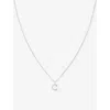 Astrid & Miyu Letter C 18ct Rhodium-plated Recycled Sterling-silver And Cubic Zirconia Pendant Necklace In Rhodium