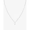 Astrid & Miyu Letter J Rhodium-plated Recycled Sterling-silver And Cubic Zirconia Pendant Necklace In Rhodium