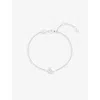 Astrid & Miyu Pear Charm Rhodium-plated Recycled Sterling-silver And Cubic Zirconia Bracelet In Rhodium