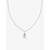 Astrid & Miyu Pear Charm Rhodium-plated Recycled Sterling-silver And Cubic Zirconia Necklace In Rhodium