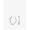 Astrid & Miyu Bold Large Rhodium-plated Recycled Sterling-silver Hoop Earrings In Silver