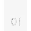 Astrid & Miyu Essential Rhodium-plated Recycled Sterling-silver Huggie Earrings In Silver