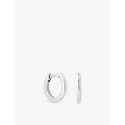 Astrid & Miyu Essential Rhodium-plated Recycled Sterling-silver Huggie Earrings