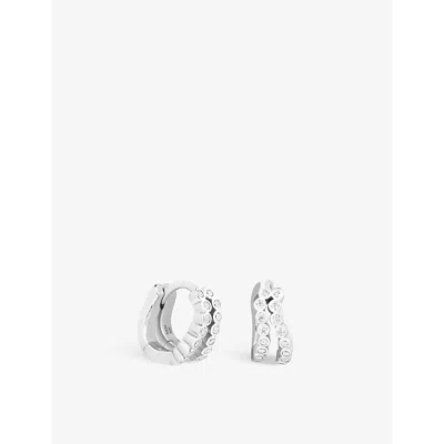 Astrid & Miyu Gleam Illusion Rhodium-plated Sterling-silver And Zirconia Ear Cuff