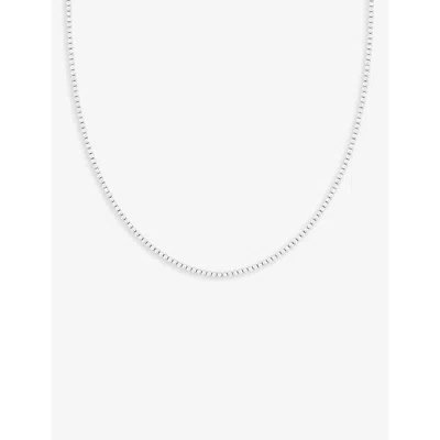 Astrid & Miyu Tennis Rhodium-plated Recycled Sterling-silver And Zirconia Chain Necklace