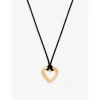 ASTRID & MIYU HEART 18CT YELLOW GOLD-PLATED STERLING-SILVER AND CORD PENDANT NECKLACE