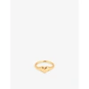 ASTRID & MIYU HEART 18CT YELLOW GOLD-PLATED STERLING-SILVER SIGNET RING