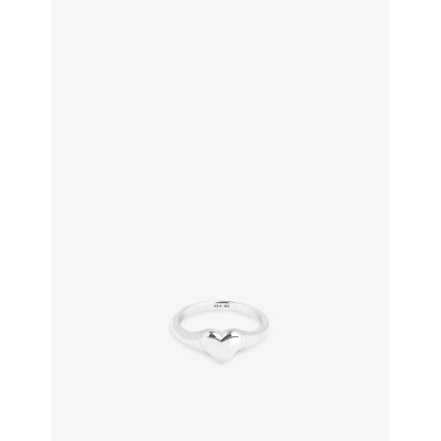 Astrid & Miyu Heart 18ct Rhodium-plated Sterling-silver Signet Ring