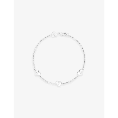 Astrid & Miyu Heart Charm Rhodium-plated Sterling-silver And Cubic Zirconia Bracelet