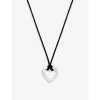ASTRID & MIYU HEART RHODIUM-PLATED STERLING-SILVER AND CORD PENDANT NECKLACE