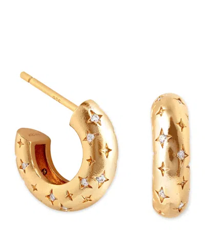 ASTRID & MIYU GOLD-PLATED COSMIC DOME HOOP EARRINGS