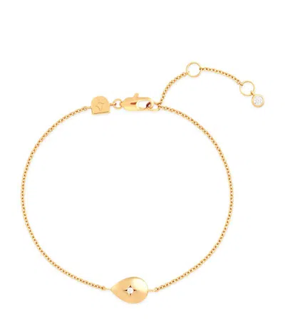 Astrid & Miyu Gold-plated Silver And Cubic Zirconia Pear Pendant Bracelet
