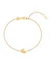 Astrid & Miyu Gold-plated Silver And Cubic Zirconia Pear Pendant Bracelet In Gold