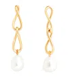 Astrid & Miyu Gold-plated Silver And Pearl Drop Earrings In Gold