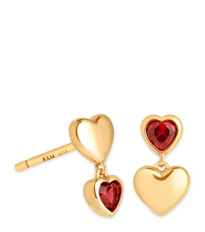 Astrid & Miyu Gold-plated Silver Heart Drop Earrings