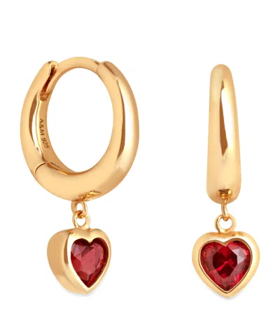 Astrid & Miyu Gold-plated Silver Heart Huggie Earrings