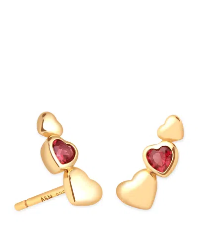 Astrid & Miyu Gold-plated Silver Heart Stud Earrings