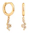 Astrid & Miyu Gold-plated Silver Snake Charm Huggie Earrings In Gold