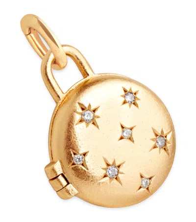 Astrid & Miyu Gold-plated Sterling Silver And Cubic Zirconia Cosmic Locket Talisman Charm