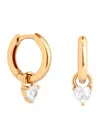 Astrid & Miyu Gold-plated Sterling Silver And Cubic Zirconia Heart Huggie Earrings In Gold