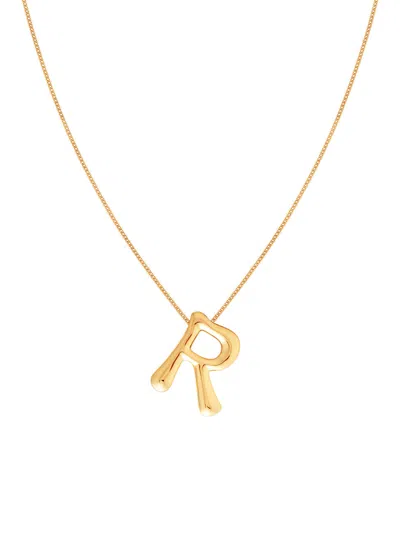 Astrid & Miyu Initial Bold Pendant Necklace In Gold