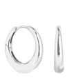 Astrid & Miyu Medium Rhodium-plated Dome Hoop Earrings In Silver