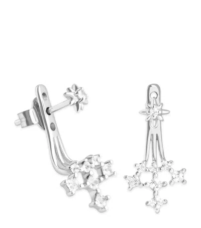 Astrid & Miyu Rhodium-plated Cosmic Star Single Ear Jacket In Silver