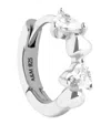 Astrid & Miyu Rhodium-plated Heart Cluster Single Hoop Earring In Silver