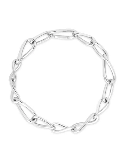 Astrid & Miyu Rhodium-plated Infinite Chain Bracelet In Silver