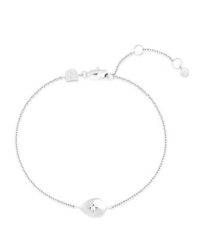 Astrid & Miyu Rhodium-plated Silver And Cubic Zirconia Pear Pendant Bracelet