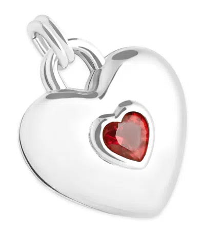 Astrid & Miyu Rhodium-plated Silver Double Heart Charm