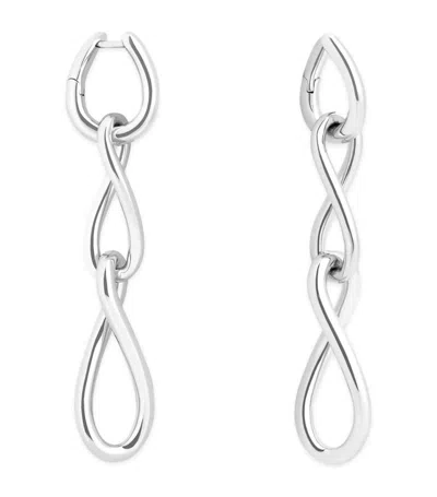 Astrid & Miyu Rhodium-plated Silver Infinite Drop Earrings