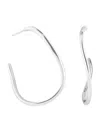 Astrid & Miyu Rhodium-plated Silver Infinite Hoop Earrings In Silver