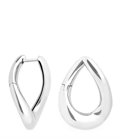 Astrid & Miyu Rhodium-plated Silver Molten Hoop Earrings