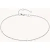 Astrid & Miyu Rhodiumplatedsilver Essential Beaded Sterling-silver And Cubic Zirconia Chain Anklet In Rhodiumplatedsilver
