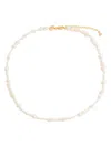 Astrid & Miyu Serenity Beaded Gold-toned Brass And Freshwater Pearl Necklace In Gold