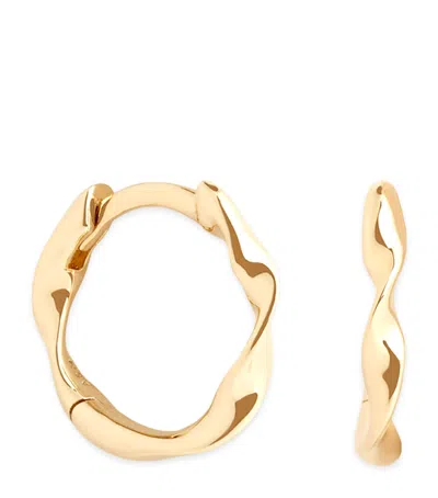 Astrid & Miyu Small Yellow Gold Twist Hoop Earrings