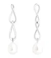Astrid & Miyu Sterling Silver And Pearl Drop Earrings In Silver