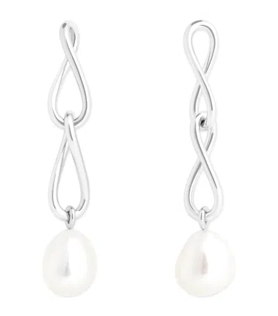 Astrid & Miyu Sterling Silver And Pearl Drop Earrings
