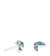 Astrid & Miyu White Gold And Alexandrite Marquise Stud Earrings In Silver