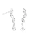Astrid & Miyu White Gold And Diamond Earrings In Silver