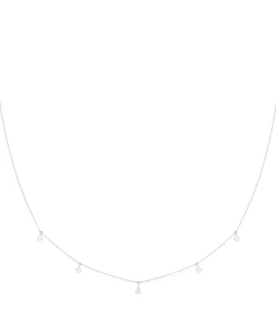 Astrid & Miyu White Gold And Diamond Pear Charm Necklace