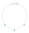 Astrid & Miyu White Gold And Emerald Pear Charm Bracelet In Silver