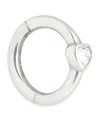 Astrid & Miyu White Gold And Topaz Single Huggie Earring In Silver