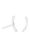 Astrid & Miyu White Gold And White Topaz Marquise Stud Earrings In Silver