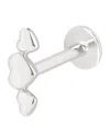 Astrid & Miyu White Gold Heart Cluster Single Stud Earring In Silver