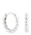 Astrid & Miyu White Gold Heart Huggie Earrings In Silver